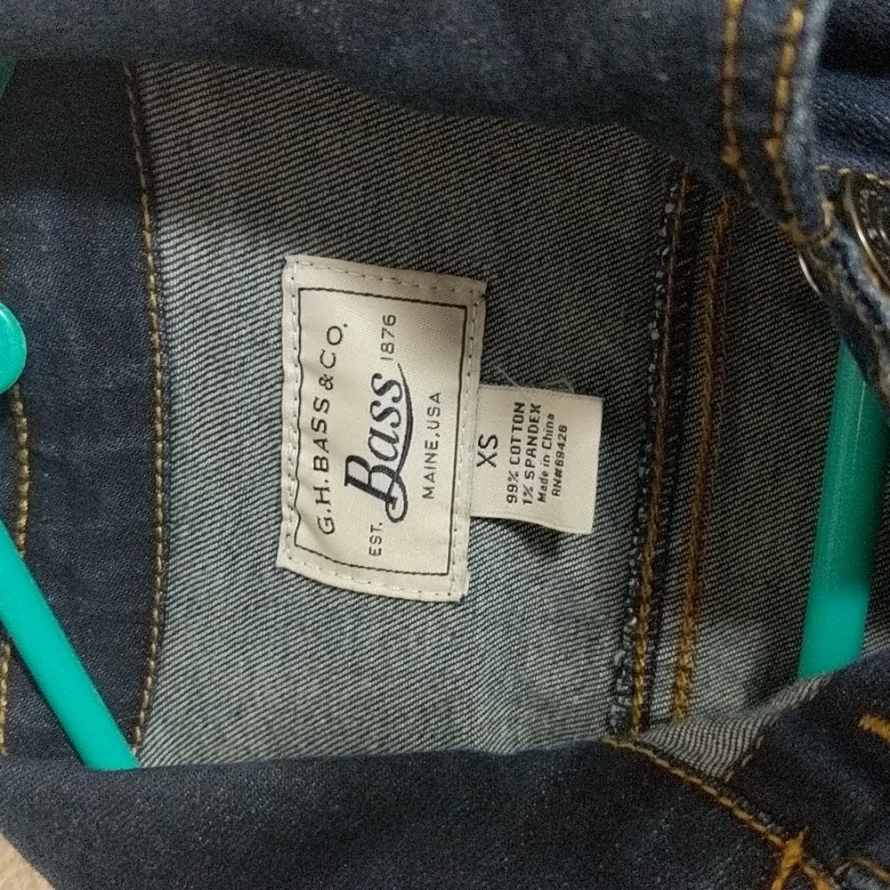 G.H. Bass Denim Jean Trucker Style Jacket sz XS - Picture 2 of 5